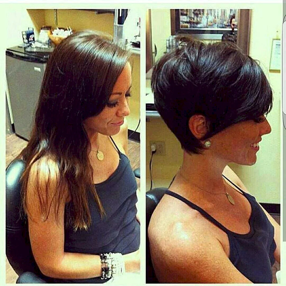 Pixie Cut before after