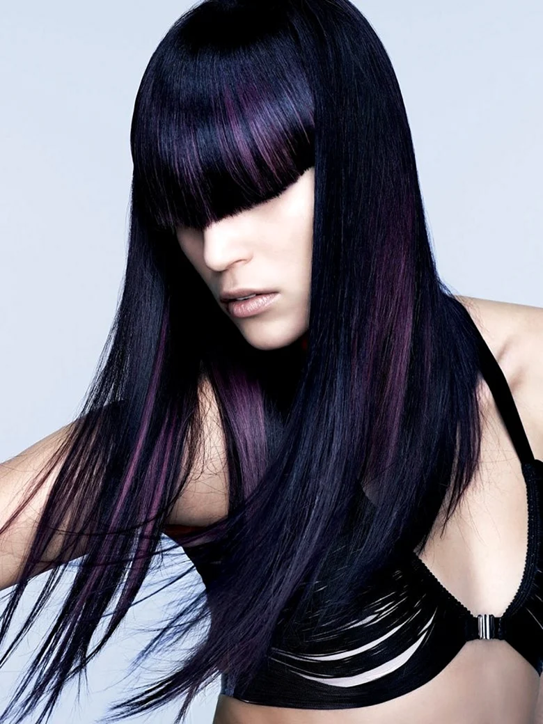 Purple Black hair