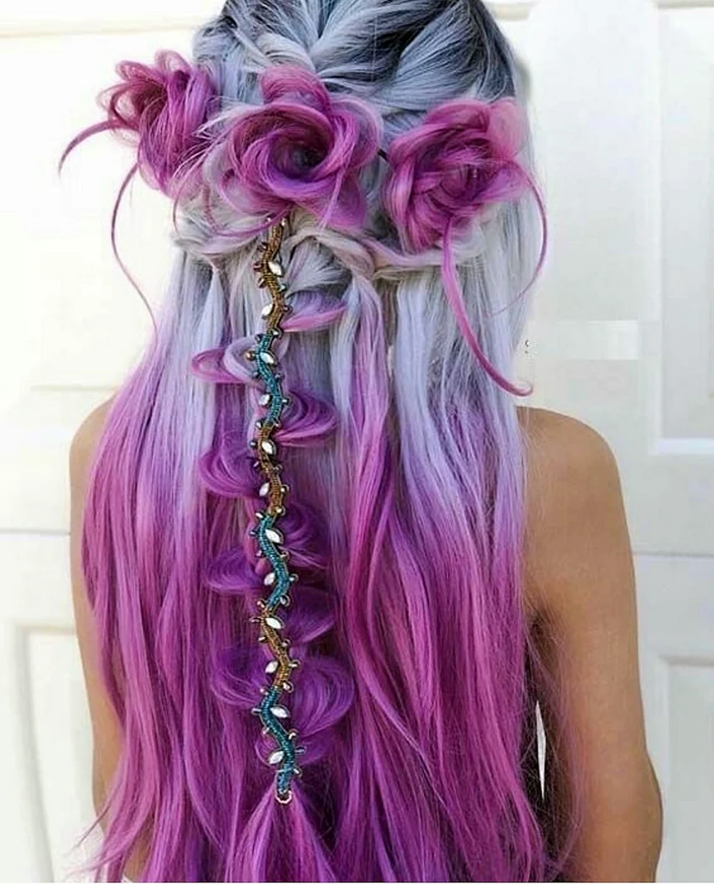 Purple Flower hair
