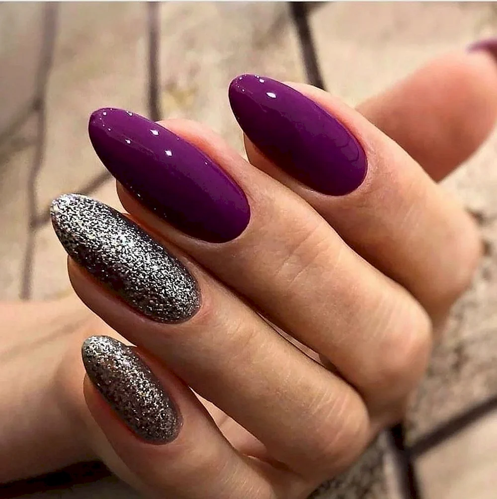 Purple long Nails