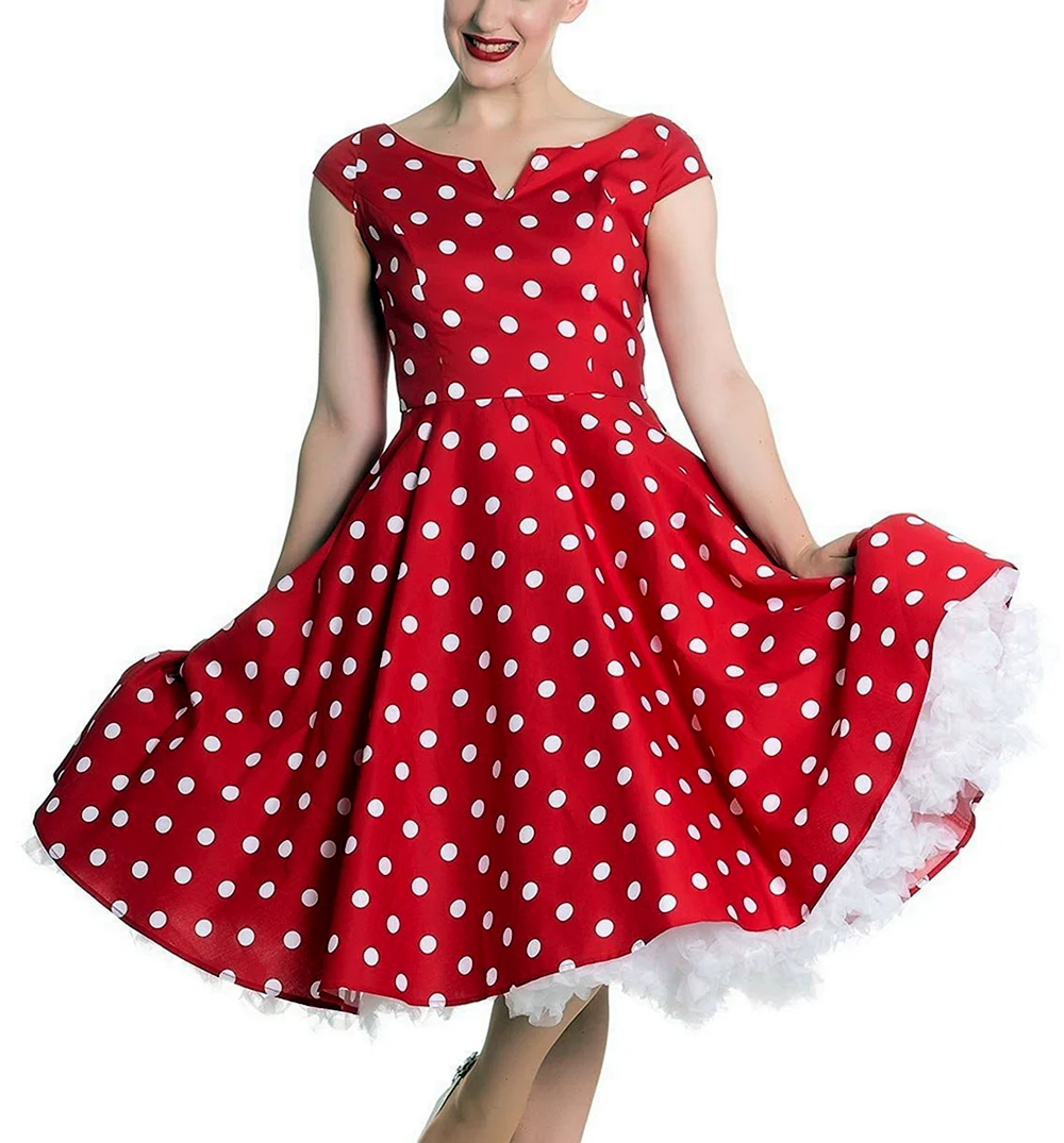 Red Dress Polka Dot hot