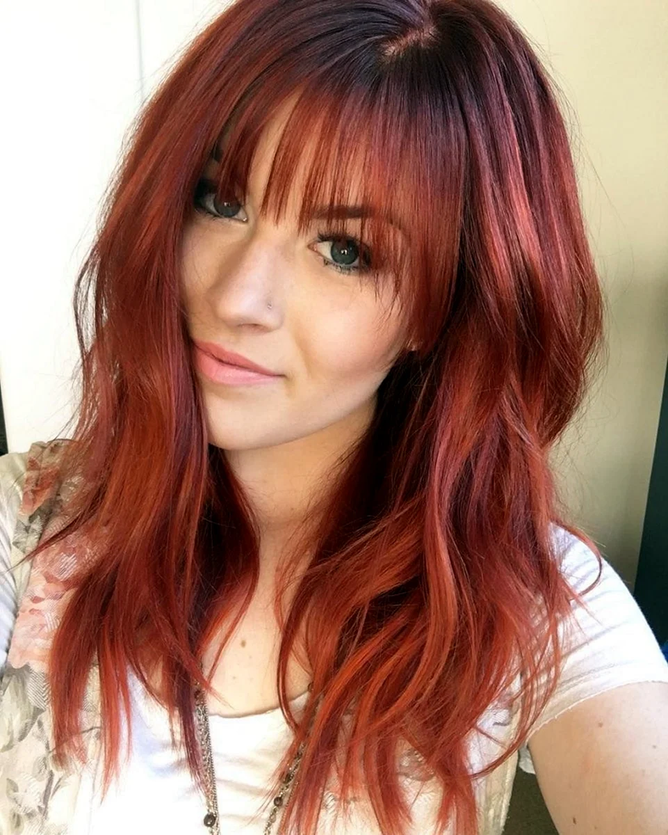 Red hair with Bangs