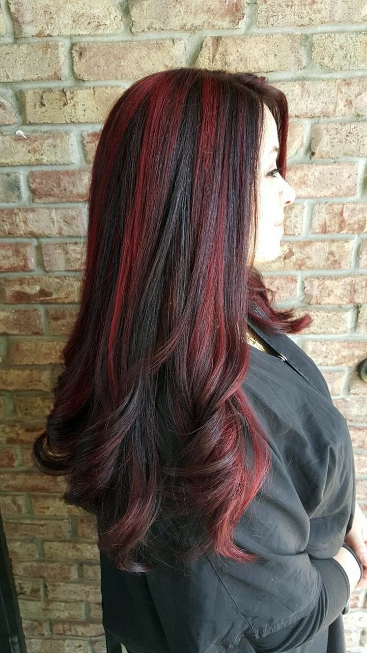Red hair with Black Highlights