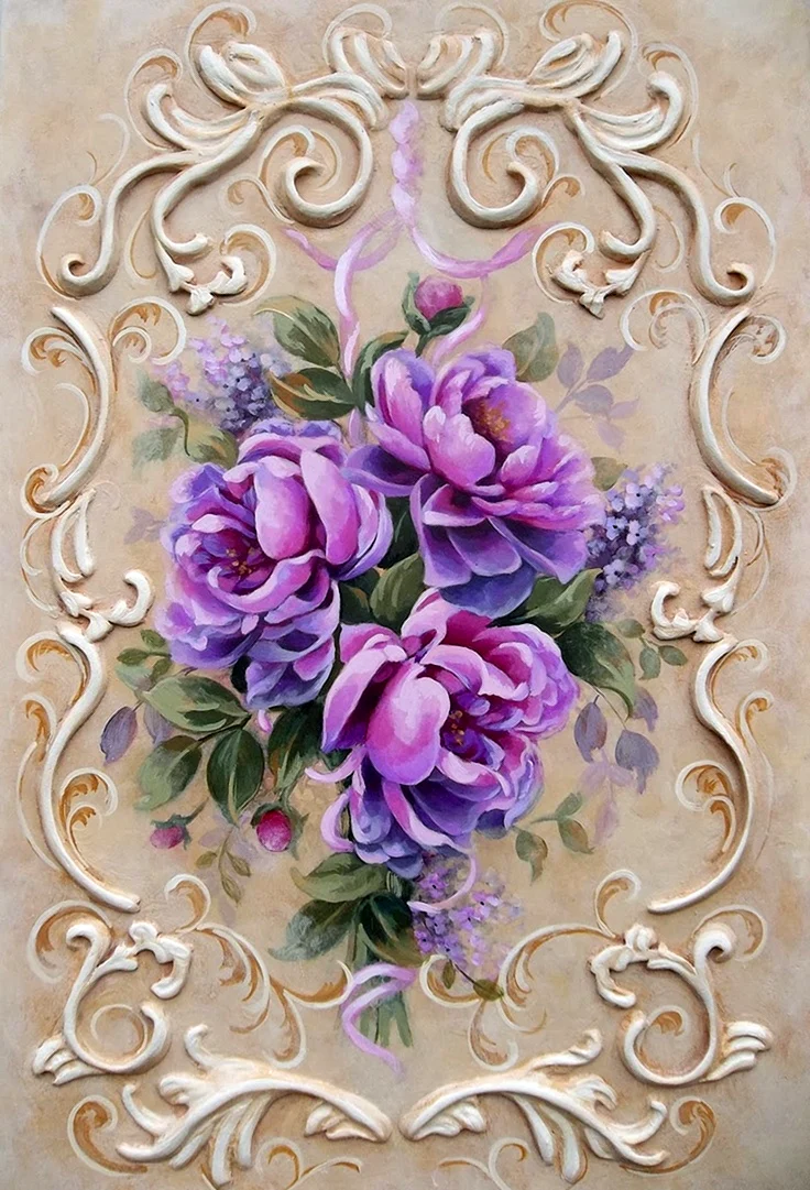 Rococo painted Flowers