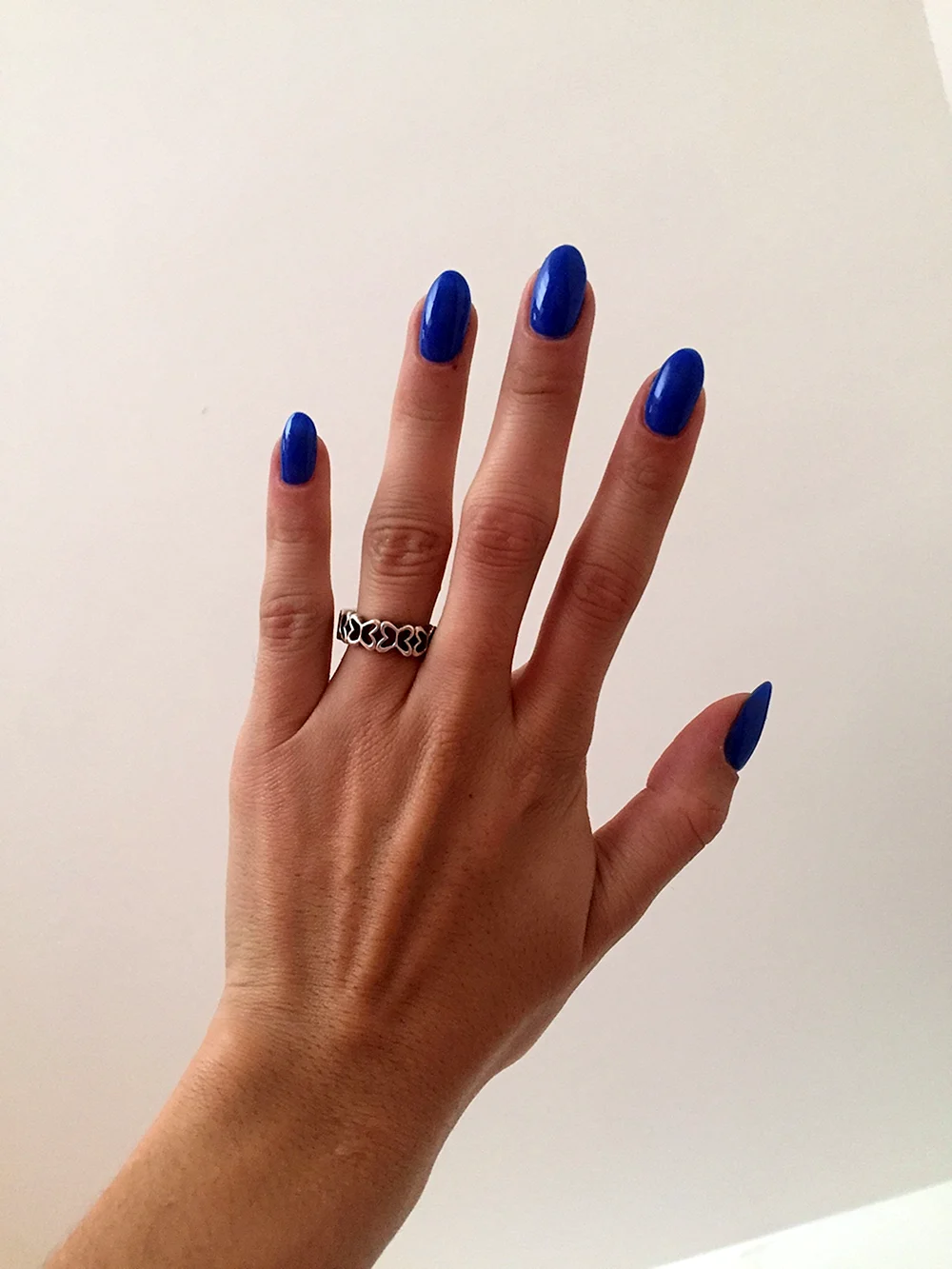 Royal Blue Nail Paint Almond Nails