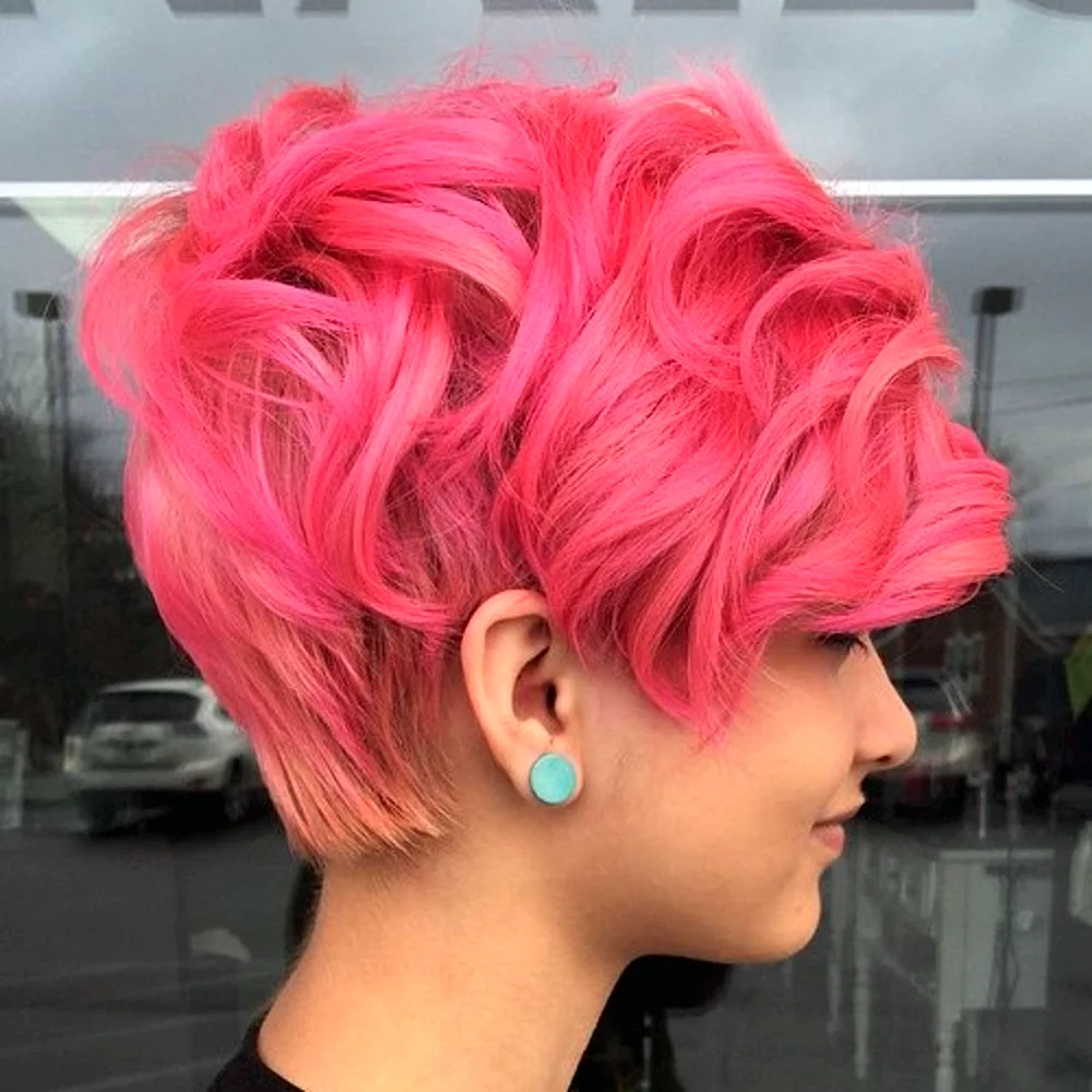 Short curly Pink hair