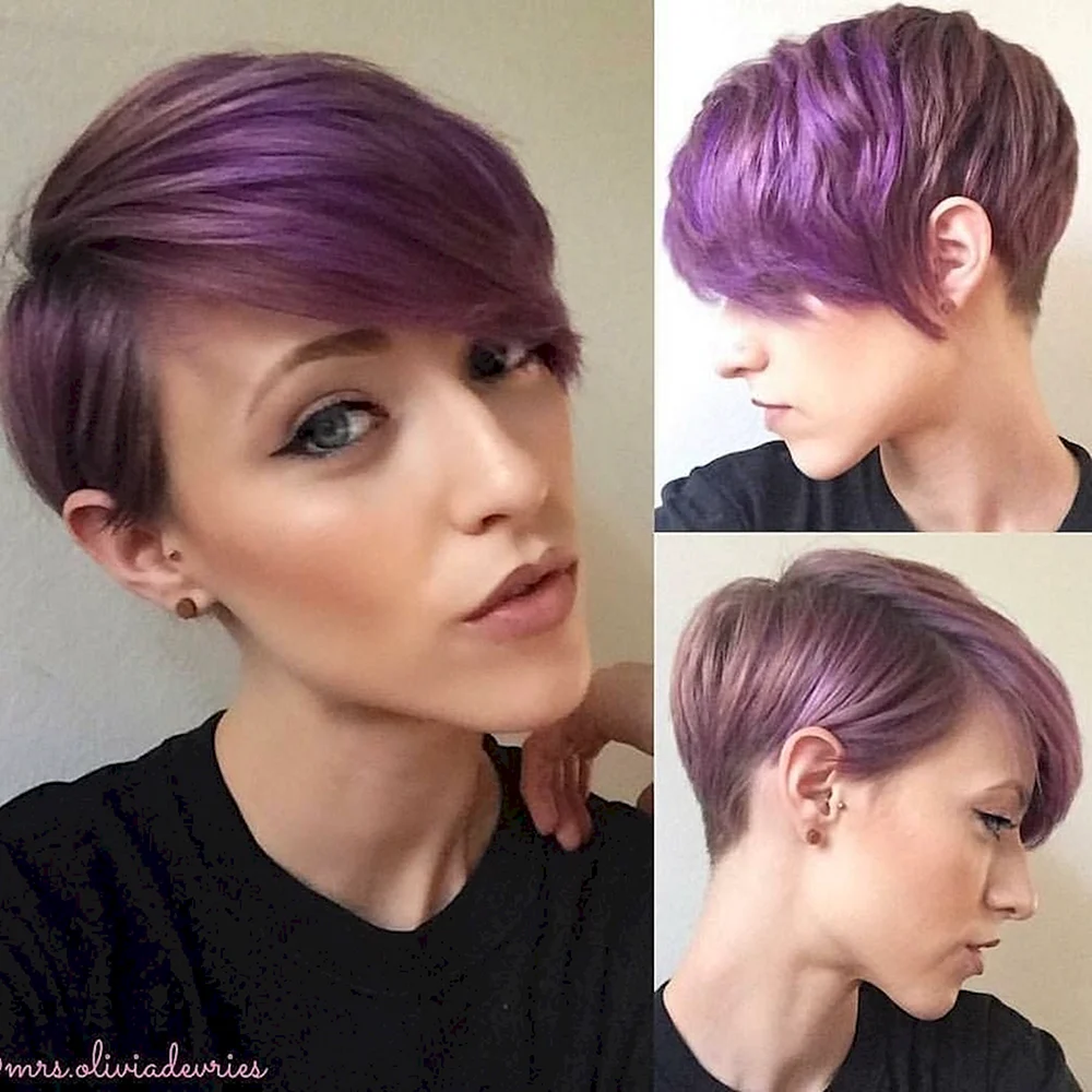 Short hair Purple hair doujin
