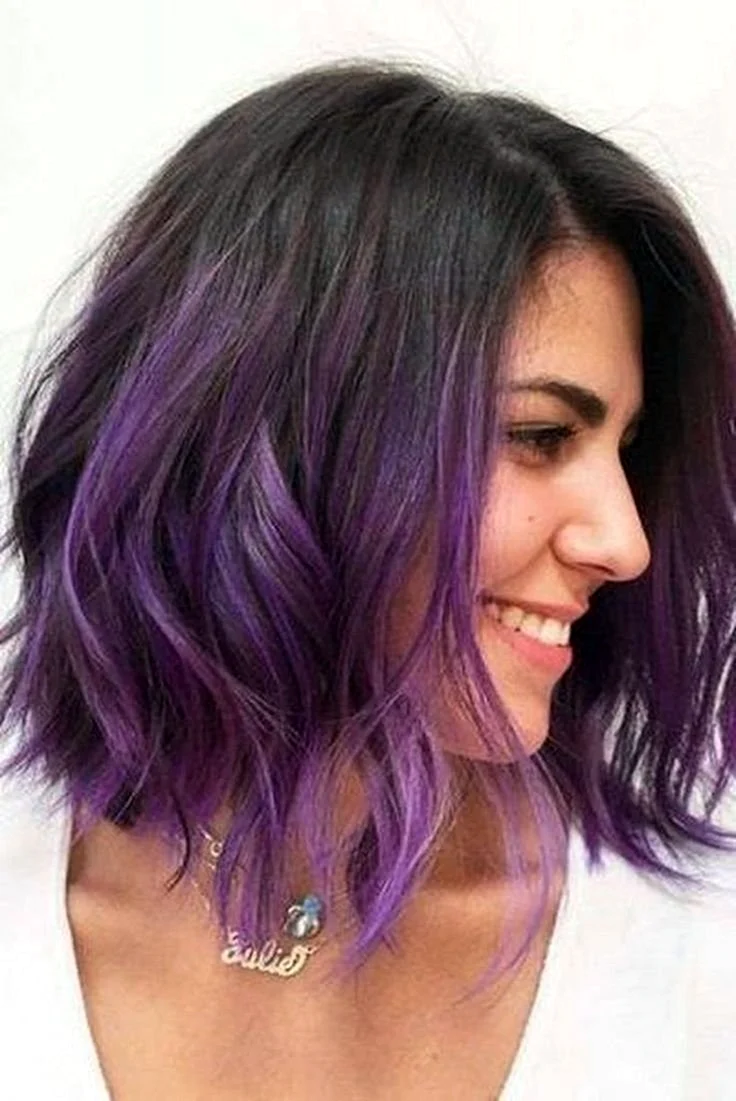 Short Purple Ombre hair