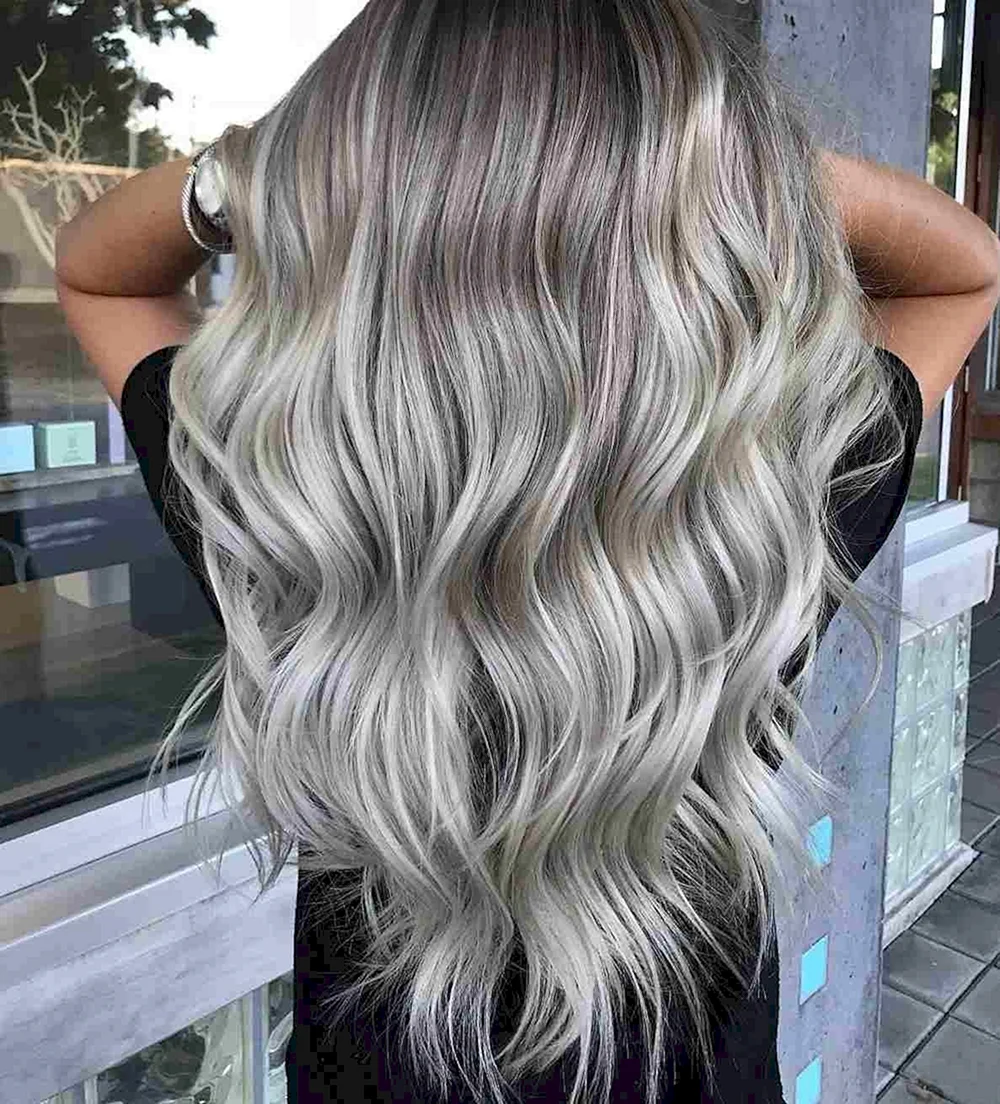 Silver Balayage hair