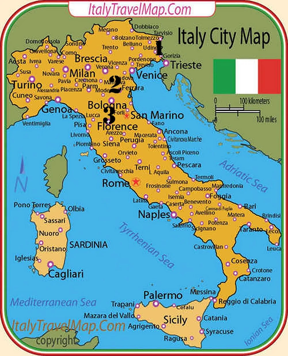 Триест Италия на карте
