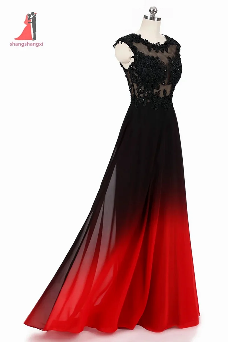 Вечернее платье красно-черное