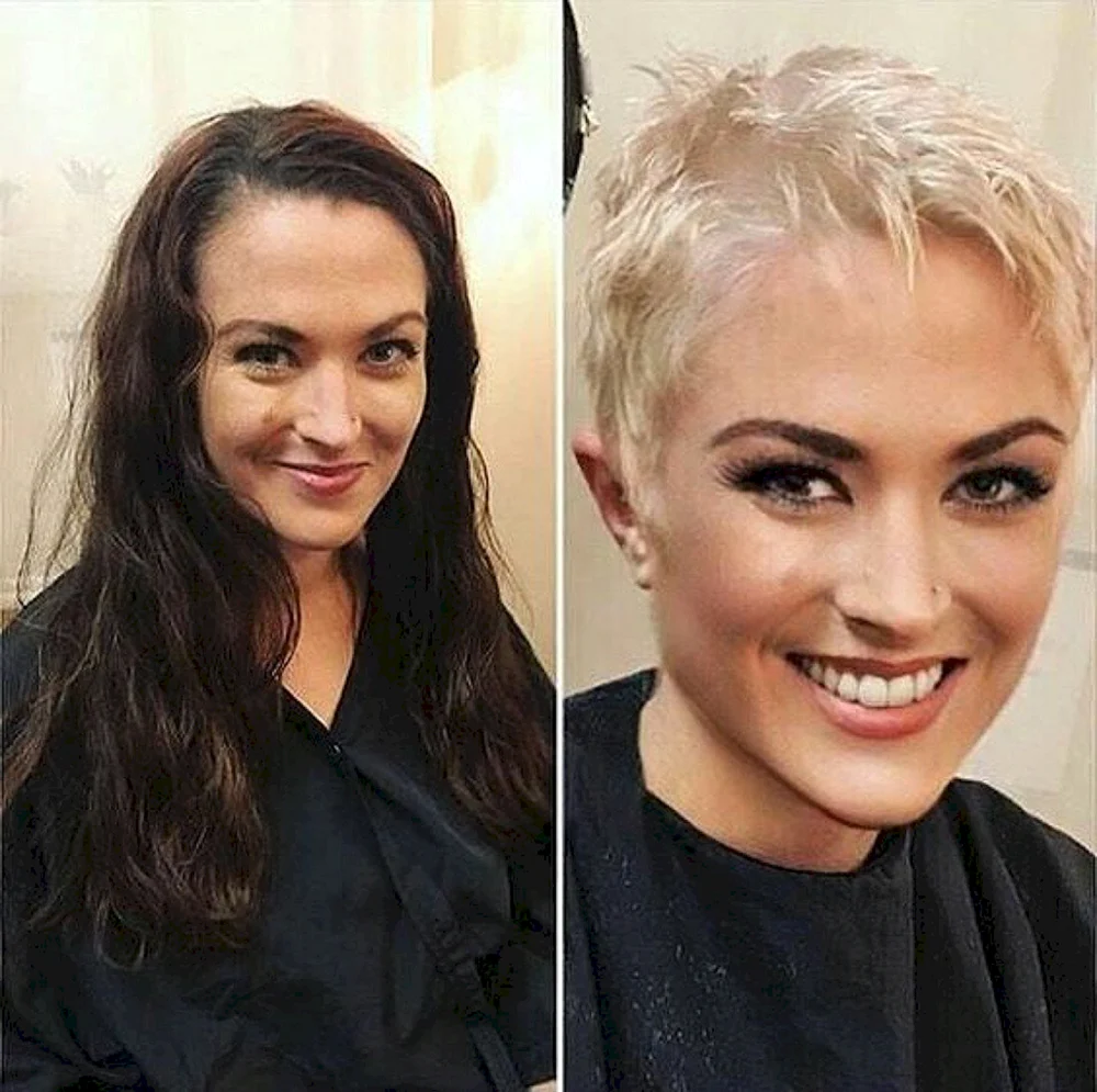 White hair before after