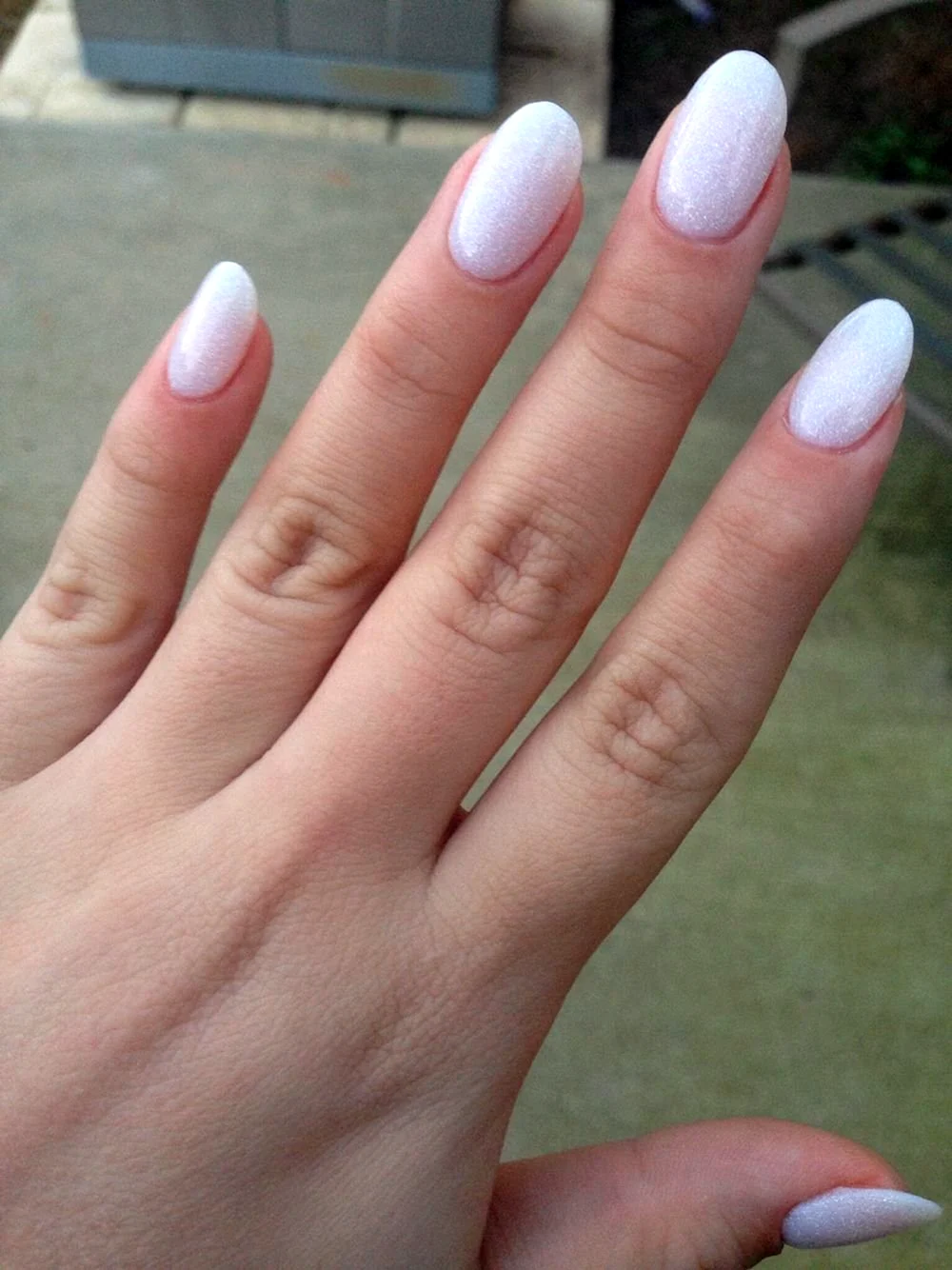 White Oval Nails