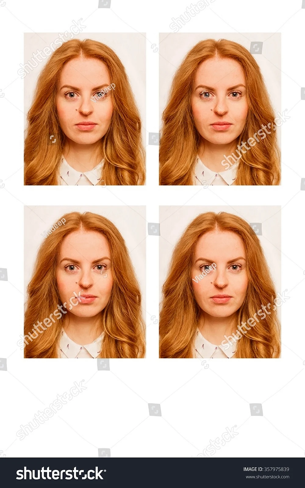 White women with Red hair Passport Size image