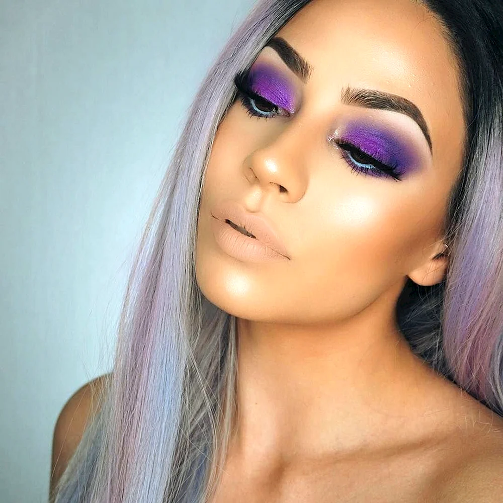 Woman with Purple Eyeshadow