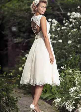 1950s Tea length Wedding Dress