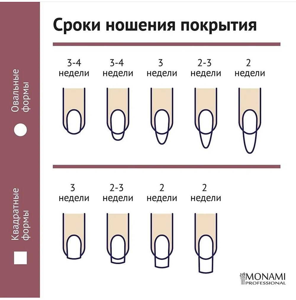 Длина ногтей для наращивания таблица в см 1.2.3