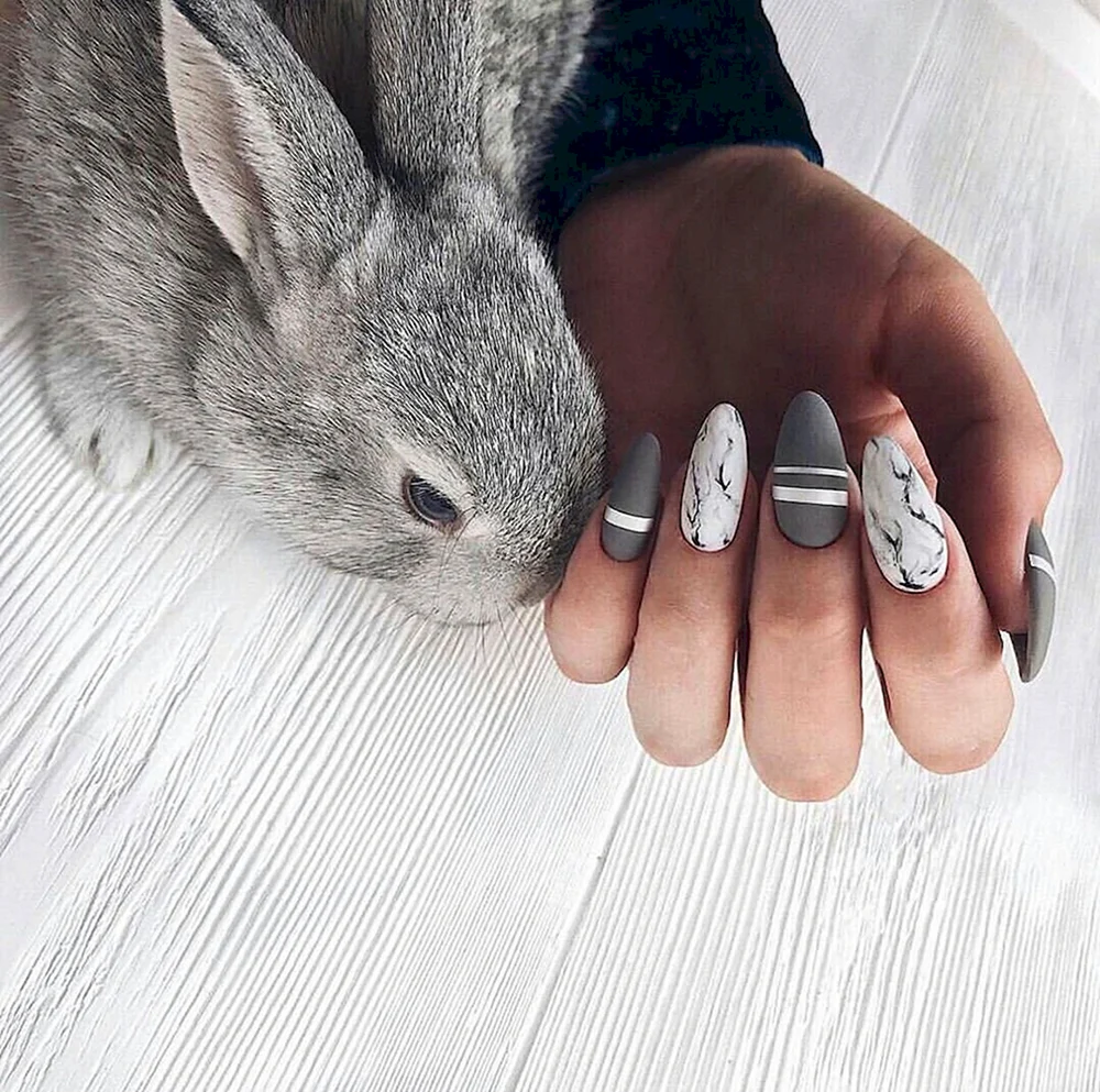 Кролик на ногтях