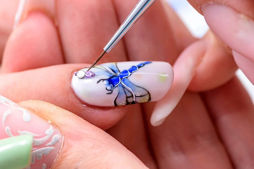 Nail with insects men