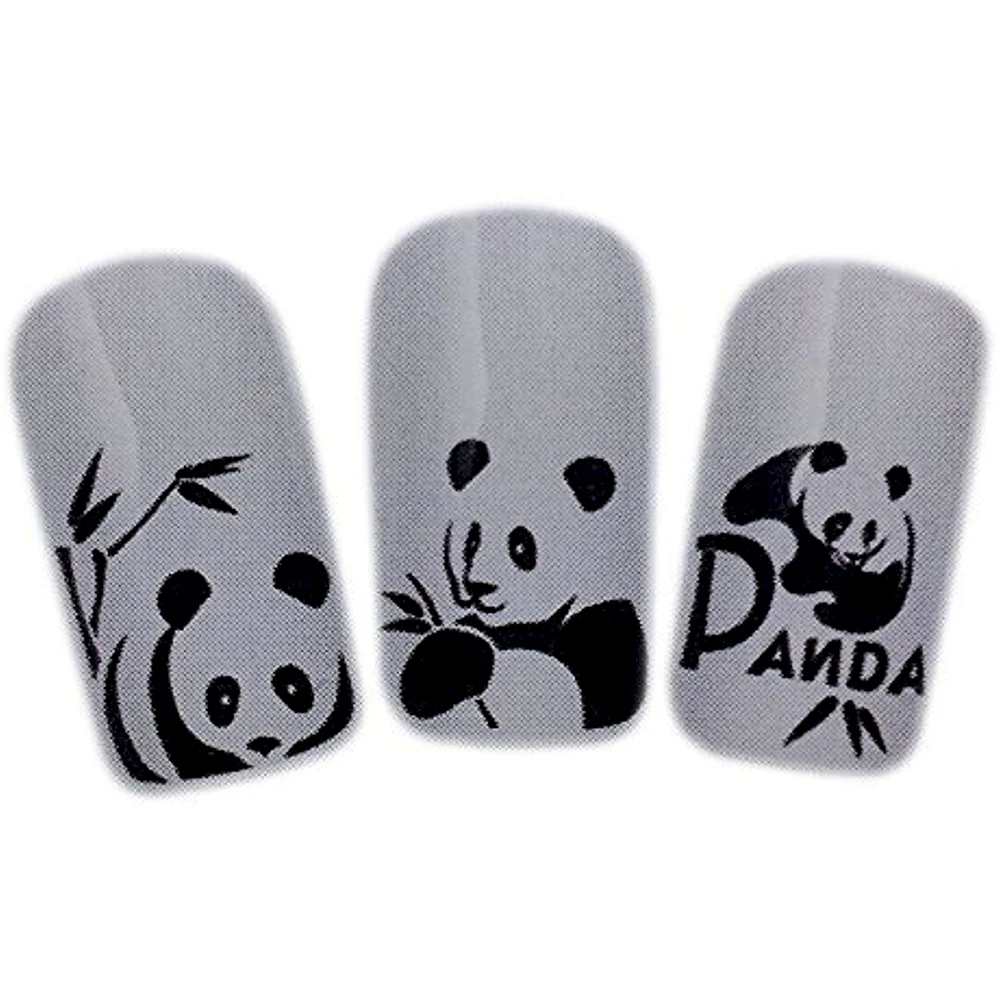 Панда на ногтях пошагово