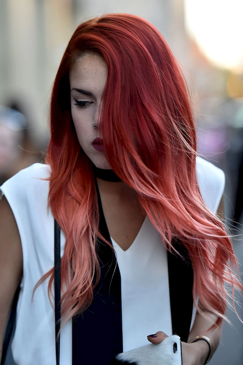 Рыже розовый цвет волос