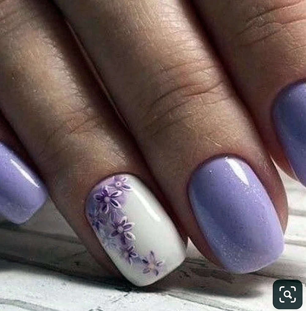 Светло фиолетовый маникюр на короткие ногти