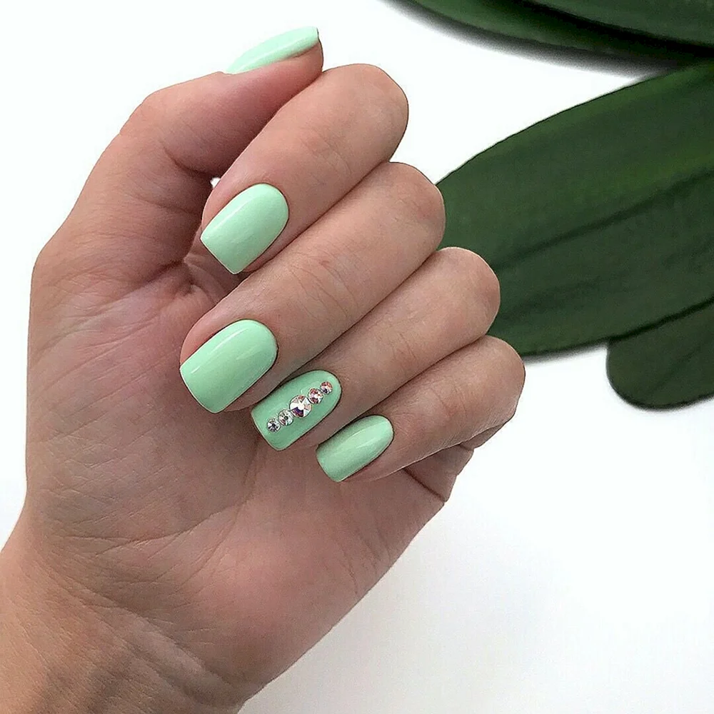 Светло зеленые ногти