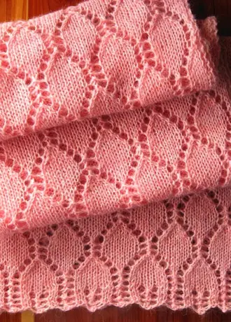 Вязание спицами ажурный шарф